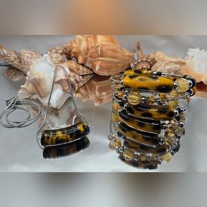 Elegant Leopard Print Jewelry Set